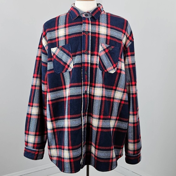 Anchorage Expedition Other - Anchorage Expedition Fleece Sherpa Shacket Shirt Jacket Blue Plaid | Men's XXL